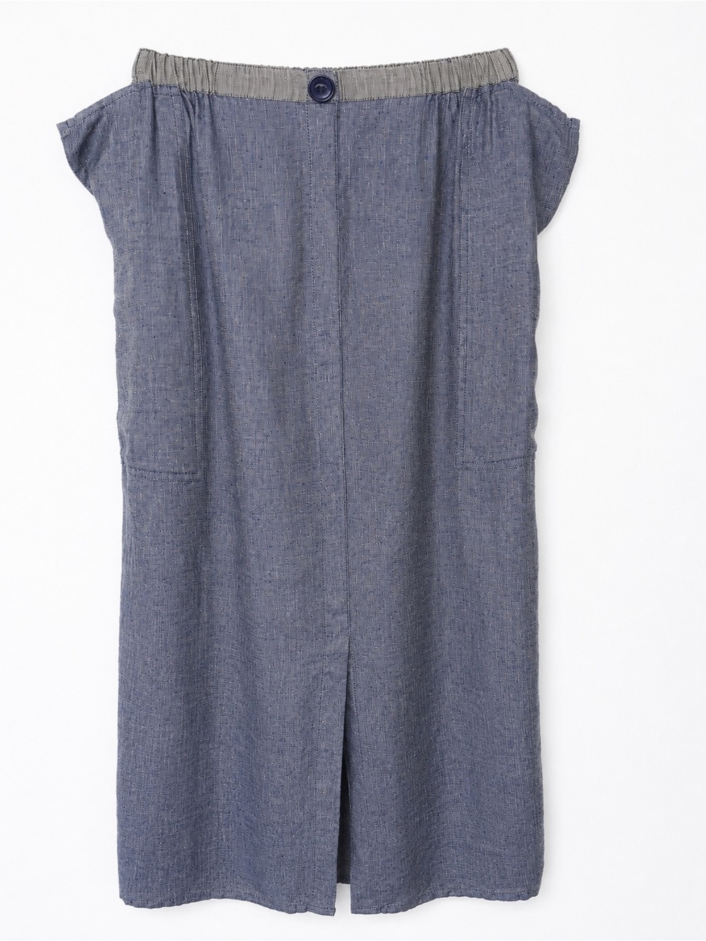 FLAX Jeanne Engelhart Blue Linen Midi Skirt Small Made in Lithuania